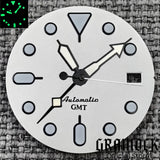 29mm Blue Red Black Orange GMT NH34 White Glossy Dial With Hands C3 Lume Fit NH34 Mechanical Watch Modified Accessories