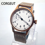 Corgeut Chronograph Watch CG2022 Sapphire 42MM  Asia 6497 Seagull St3600 Automatic Glass Back 3Bar pilot