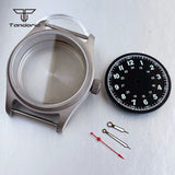 36mm Titanium Watch Case+29mm Dial+Hands Pilot Wristwatch Parts Fit NH35 NH36 ETA2824/2836 PT5000 ST2130 Miyota8215 8205 821A