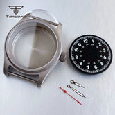 36mm Titanium Watch Case+29mm Dial+Hands Pilot Wristwatch Parts Fit NH35 NH36 ETA2824/2836 PT5000 ST2130 Miyota8215 8205 821A