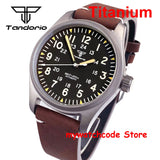39mm Titanium Pilot Watch Tandorio TD143T Miyota 8215 Movt Automatic Sapphire 20ATM Retro Men Watch