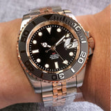 Tandorio NH34 GMT Two Tone Diving Watch TD015C 904L Bracelet 20Bar 40MM Sapphire