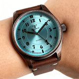 PVD Aged Pilot Watch Tandorio TD147V Vintage 39mm Bronze Coated Miyota 8215 PT5000 20ATM Sapphire Glass 10bar