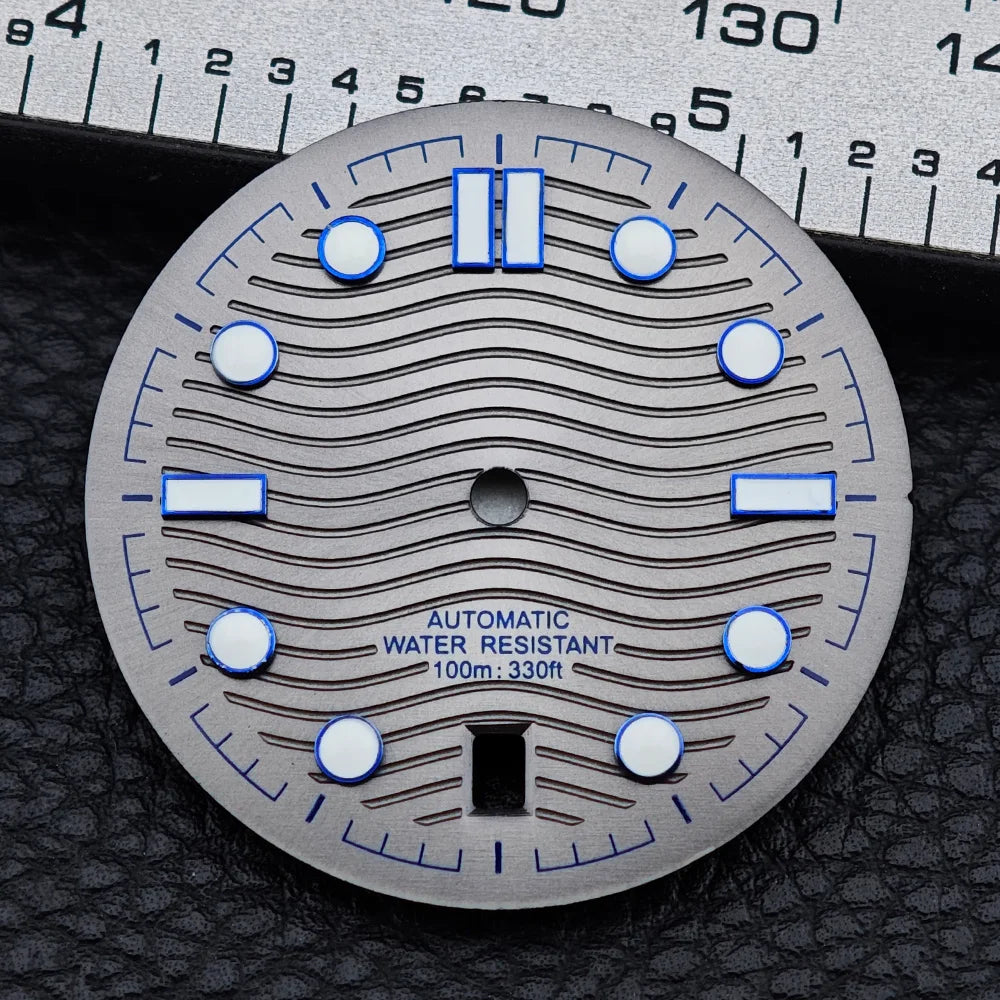 31.7mm seamaster Watch Dial For 300 Series NH35 NH36 Movement 6 O‘clock Date C3 Green Luminous Mechanical Watch Parts