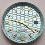 33.8mm NH35 Dial S Logo Gold Sterile Honeycomb Dial Suitable For NH35/NH36 Automatic Movement Vertical Lines Watch Accessories