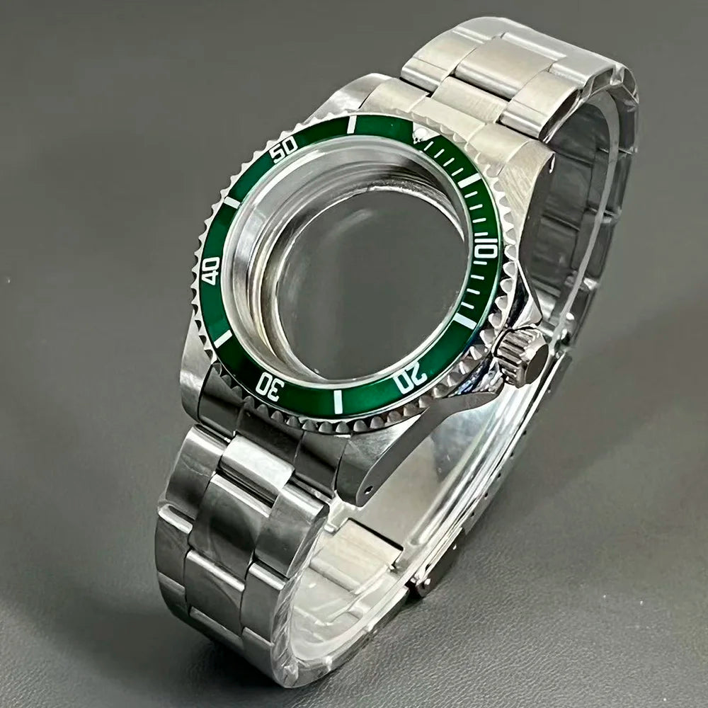 Retro Diver case 39mm,10bar waterproof stainless steel sapphire crystal case, suitable for NH34, NH35, NH36 mechanical movement accessories