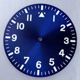 38mm watch dial Sunburst Blue Green White Black Hand Set Fit NH35 NH36 NH38 PT5000 for Pilot Diving Men Watch Parts Accessories