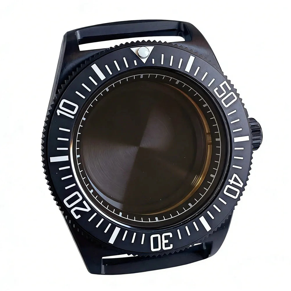 42mm Black PVD FXD Watch Case Sapphire Glass Fit NH35 NH36 NH38 ETA2824 PT5000 ST2130 20Bar