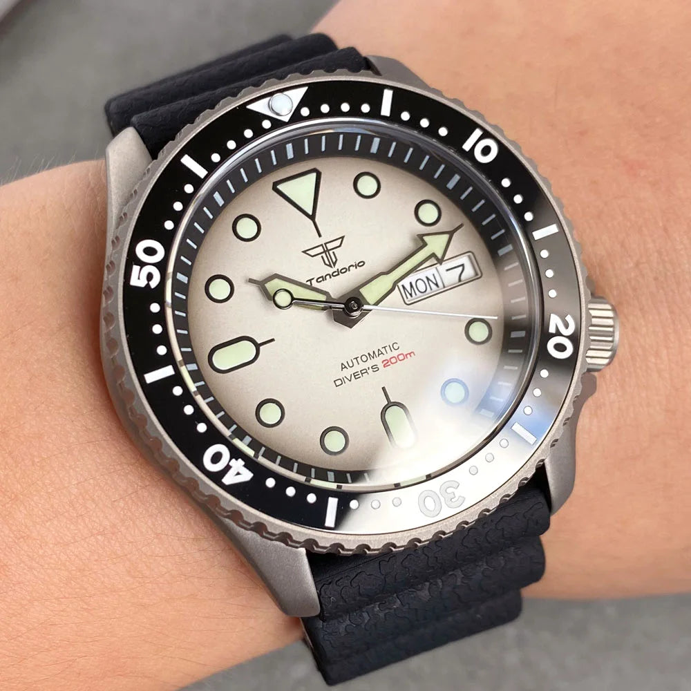 Tandorio Ti-2 Titanium Automatic Diver Watch NH36 Sapphire 20BAR 41mm TD251