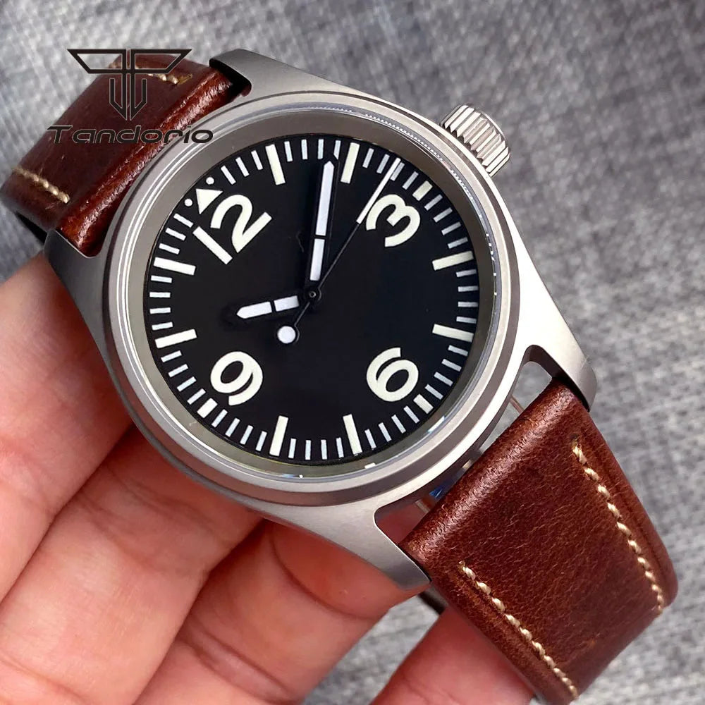 Tandorio 36mm Titanium Pilot Watch TD140 Sapphire 20bar NH35 PT5000