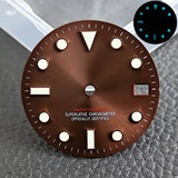28.5mm blue lume NH35 NH34 Dial Single Calendar Submariner style with Hands Watches accessory