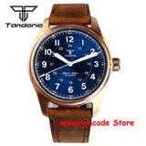 39mm Real Cusn8 Bronze Aviator Watch Tandorio TD107Z  Sapphire 20Bar  NH35A PT5000 Miyota8215 Automatic Military Relojes