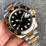 Tandorio Submariner NH34 GMT Watch TD015B Yellow Gold Ceramic 20bar 40mm Sapphire