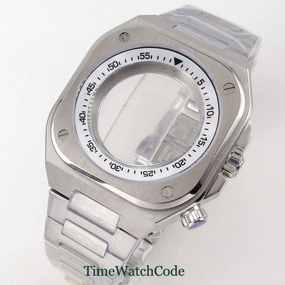 42mm Br-05 Watch Case Rotating Chapter Ring for NH35A NH36A NH34 ETA2824 PT5000 etc Square Case Sapphire Glass Back 10ATM
