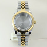 Two Tone Round Edge Watch Case 39mm 36mm Sapphire Crystal Glass For Seiko NH35 NH36 NH38 NH34 Miyota 8215 Movement Presidential Bracelet