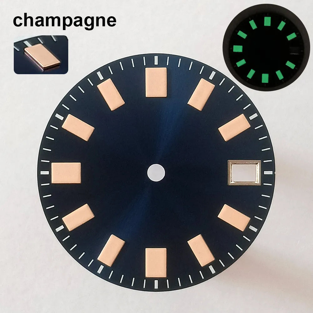 151 type of dials Submariner 28.5mm dial with calendar window suitable for NH35 movement luminous dial can support DIY dial customization name/logo