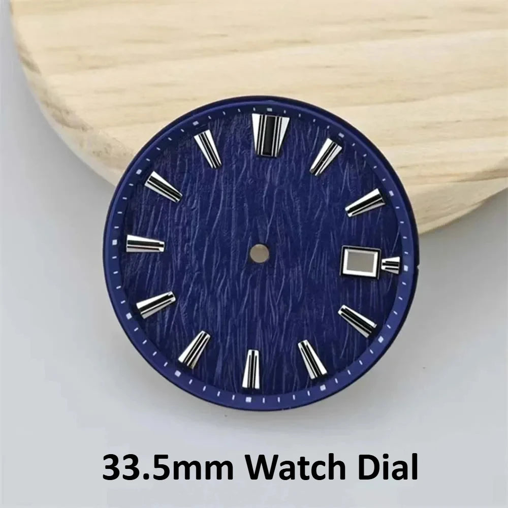 New NH35 Watch Dial 33.5mm Black White Blue Green Dial for NH35 NH36 Movement Watch Accessories No Logo Diy Parts