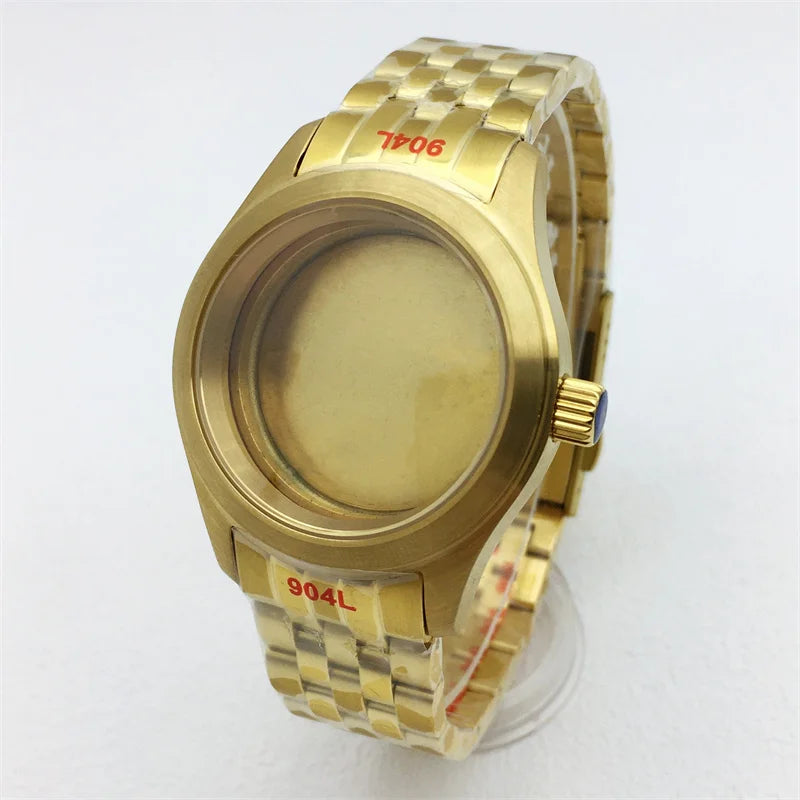 Miyota 9015 watch case 36mm 39mm explorer Mod Brushed Dome Sapphire Glass Fit NH35 NH36 ETA2824 PT5000 Miyota9015 10bar