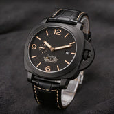 49mm Radiomir Mod Watch ST2533 Movement Luminous Dial mineral crystal PVD Black sub second