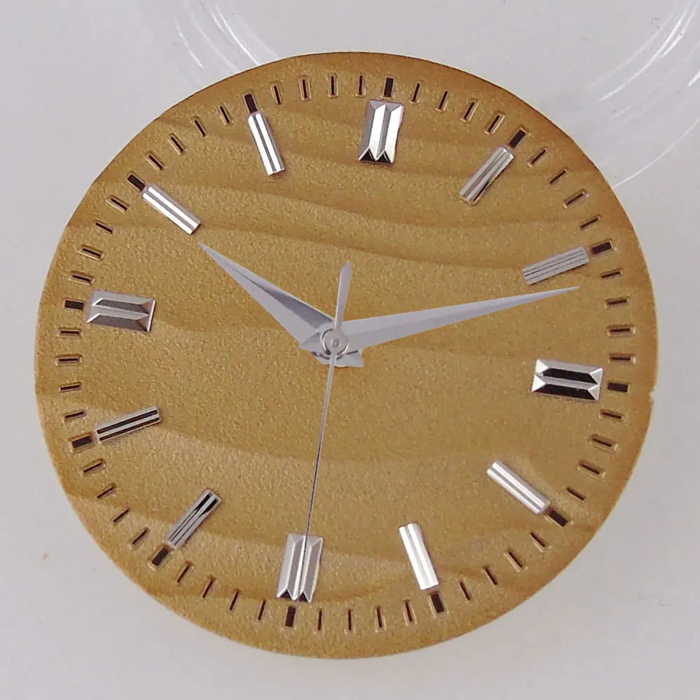 Double bar no date window Nologo 29mm Sand Dune Watch Dial Plate for NH35 NH36 ETA2824 PT5000 ST2130 Silver Hand no date  Watch Parts for Diver Watch Mod
