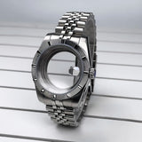 NH35 Case 39mm 316L Stainless Steel Sapphire Glass Striped Bezel for NH35 NH36 NH34,NH38,NH39 etc NHMovement SK Mod Replacement Parts