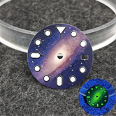 NH35 ウォッチダイヤル 星空 月 星 ウォッチフェイス グリーン ルミナスコンバージョン ウォッチアクセサリー NH35 / NH34 ムーブメント用