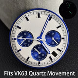 40mm Speedmaster Watch Case Stainless Steel  For VK63 VK64 Chronograph Quartz Movement Mineral Moon Foorprint Sterile Caseback