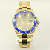 40MM PVD Gold Submariner Watch Case  GMT Yacht Master Polish Strap Sapphire Glass For NH35 NH36 NH34 NH38 Miyota 8215 Eta 2824 GMT SUB Yacht 20ATM waterproof