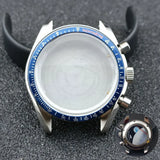 40mm Speedmaster Watch Case Stainless Steel  For VK63 VK64 Chronograph Quartz Movement Mineral Moon Foorprint Sterile Caseback