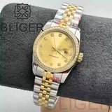 31mm Women's Watch BLIGER Two Tone Gold Case Sapphire Japan NH05 Movement 10ATM