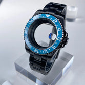 PVDブラックサブウォッチケース40mm NH35ステンレススチールサファイアガラスケース合金/セラミックベゼルリローデッド28.5mm日付ダイヤルアクセサリー