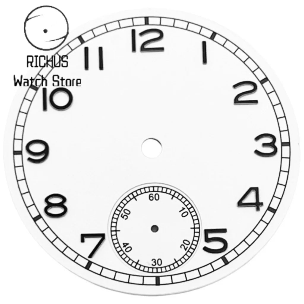 37mm Sterile Watch Dial & Hands Set Green Luminous Sub Seconds Dial Fit ETA6498 ST3621 Movement Watch Mod Parts