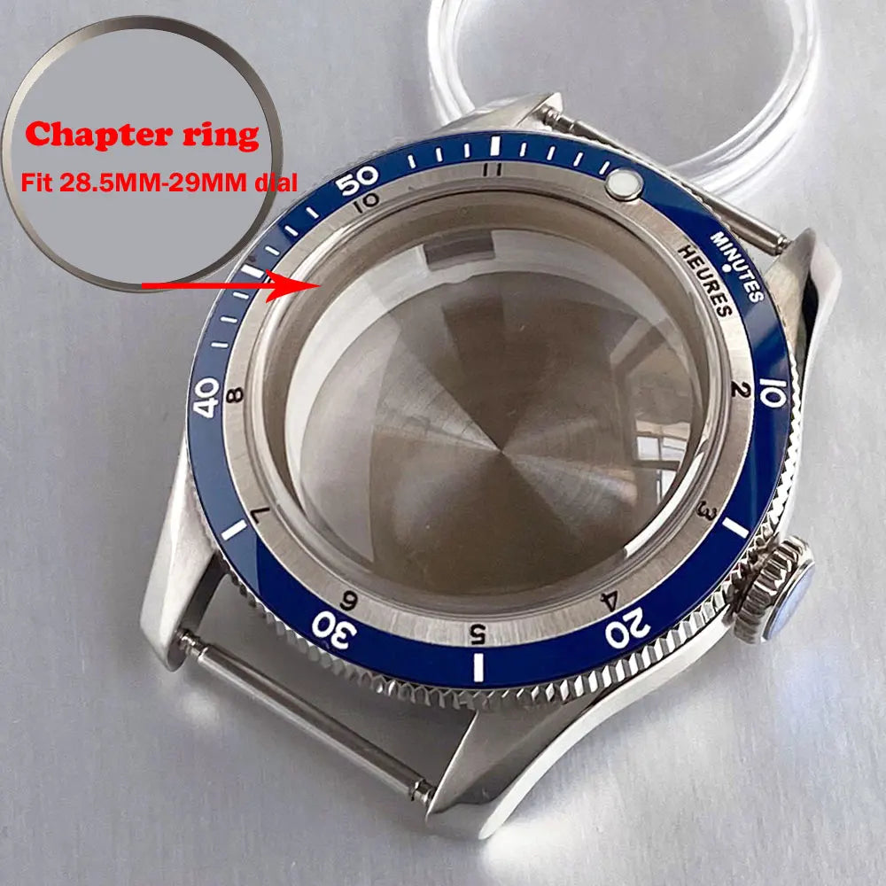 40mm Diver Watch Case Serica Double Domed Sapphire Chapter Ring 200m Waterproof  Men Watch Case Fit NH35 NH36 NH38 ETA2824 PT5000 Movement Part