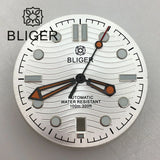 31mm seamaster Wave Watch Dial Hand Set 6 O'clock Date Window Black White Blue Green Fit NH35 Movement Luminus