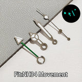 NH34 GMT Hands Watch Hand Parts Blue&green BGW9 Luminous Suitable For NH35 Automatic Movement Watches Pointer Accessories