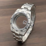 39mm GMT Watch Case fixed bezel 24H Mark Nh35 Case Stainless Steel Sapphire Fit Nh34 Nh35 Nh36 Nh38 Movement