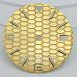 honeycomb texture watch dial is 29mm green luminous suitable for replacing parts of NH35 and NH36 movements