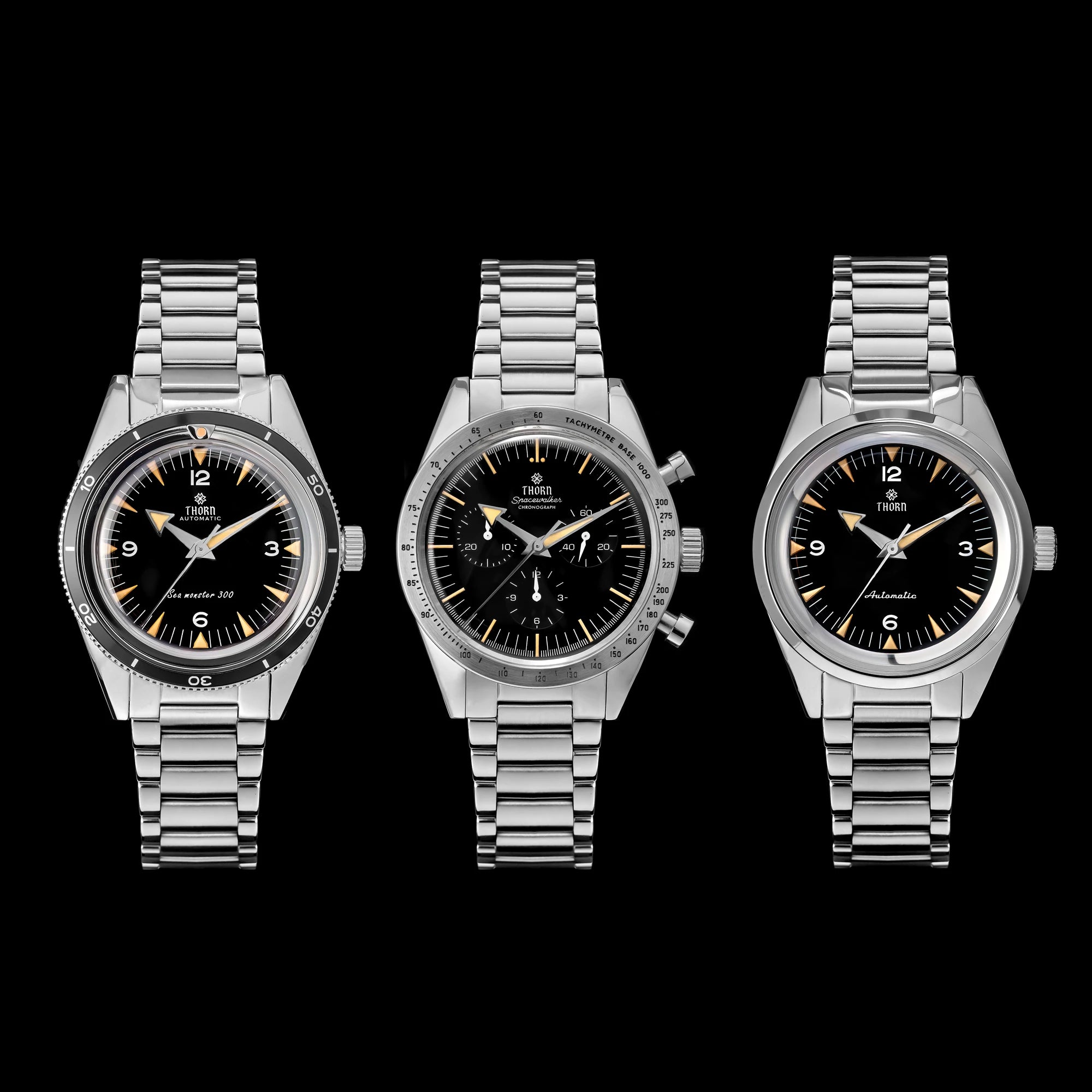 38MM THORN Seamaster 300 Coaxial Master Mod Watch T026A B C three musketeers Sapphire