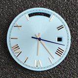 Miyota 8285 Dual Calendar Dial and hands 31mm up and down dual calendar dial blue green luminous watch replace accessories