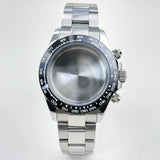 39mm VK63 watch Case Chronograph Silver 316 Stainless Steel Quartz Movement Watch Accessories Fits 20mm Strap