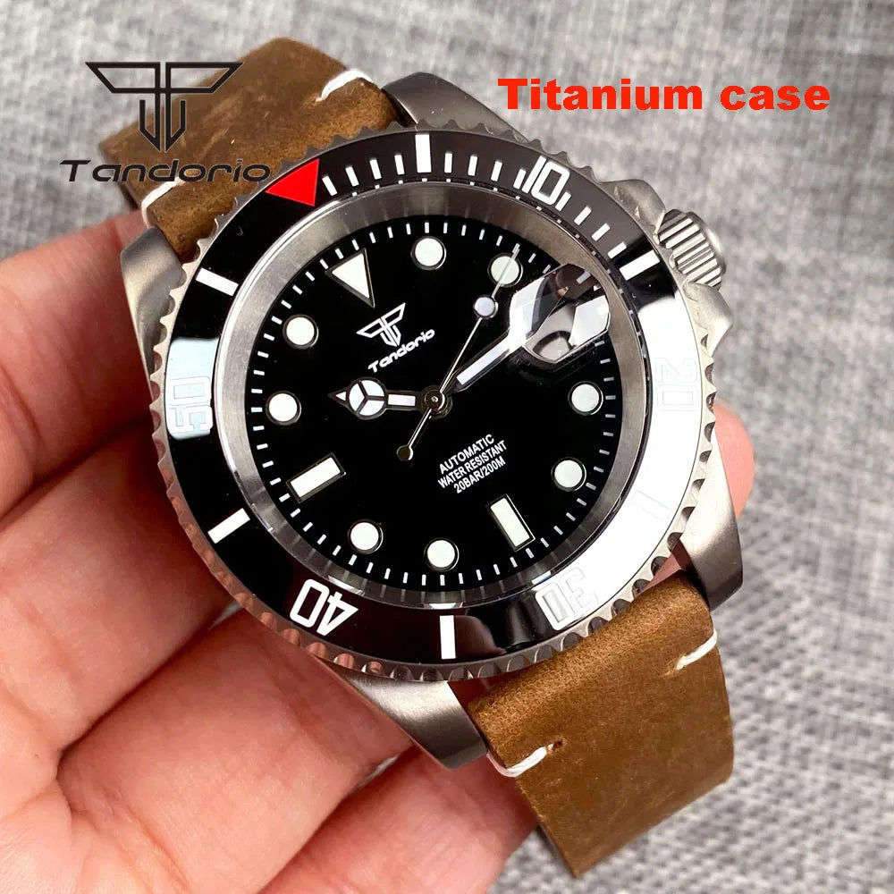 Tandorio Titanium Case NH35A PT5000 Luminous 40mm 20bar Dive Sapphire TD246 Sub