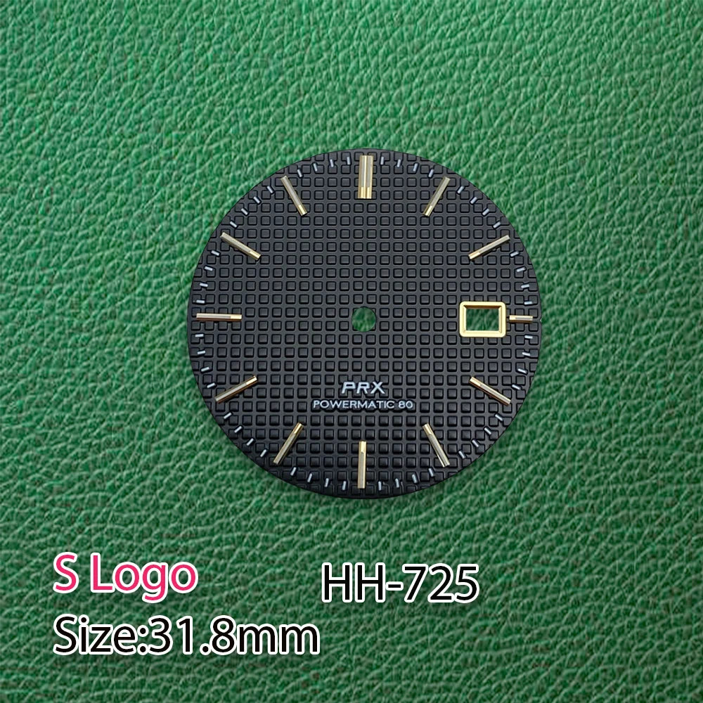 31.8mm watch dial PRX dial NH35 Oak dial Dial No Hands Green Luminous Suitable for NH35 NH36 Movement Watch Modification Accessories