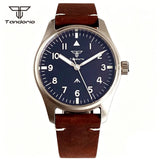 39mm VH31 Quartz Pilot Watch Tandorio TD910A Sapphire Glass Luminous 20BAR