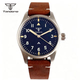 39mm VH31 Quartz Pilot Watch Tandorio TD910A Sapphire Glass Luminous 20BAR
