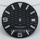 honeycomb texture watch dial is 29mm green luminous suitable for replacing parts of NH35 and NH36 movements