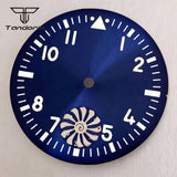 ETA6498 Watch case ST3621 42mm Manual Winding Pilot+37mm Dial Set Sapphire Transparent Back 5ATM