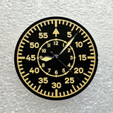 28.5mm pilot Dial Green Luminescence Suitable for NH35/NH36 Movement Installation, Pilot Mechanical Watch Modification Accessories