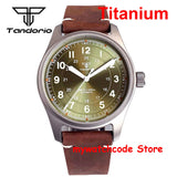 39mm Titanium Pilot Watch Tandorio TD143T Miyota 8215 Movt Automatic Sapphire 20ATM Retro Men Watch