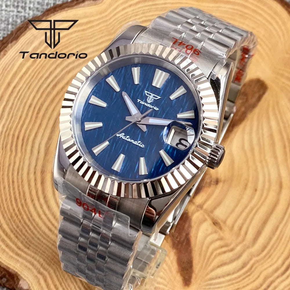 DateJust Watch Fluted Case Tandorio TD138B NH35 Automatic Watch Luminous 36mm/39mm Sapphire 10Bar