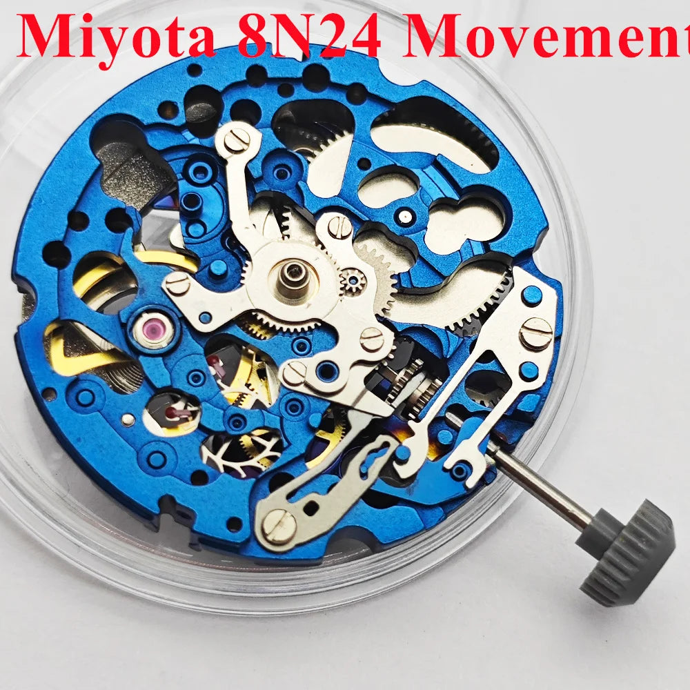 Miyota 8N24 Automatic Mechanical Movement 21600 BHP Watch Movement  21 Jewels Skeletonized Automatic Movement
